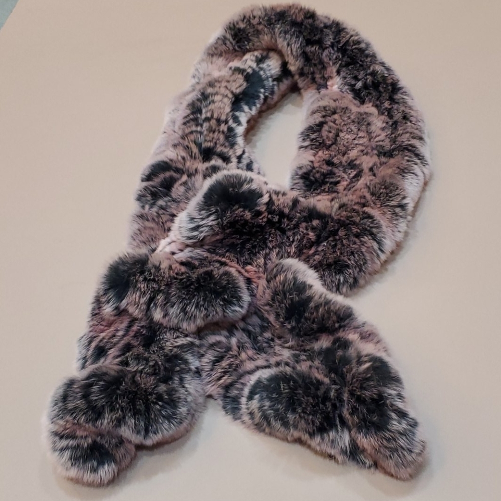 Pink rex rabbit scarf